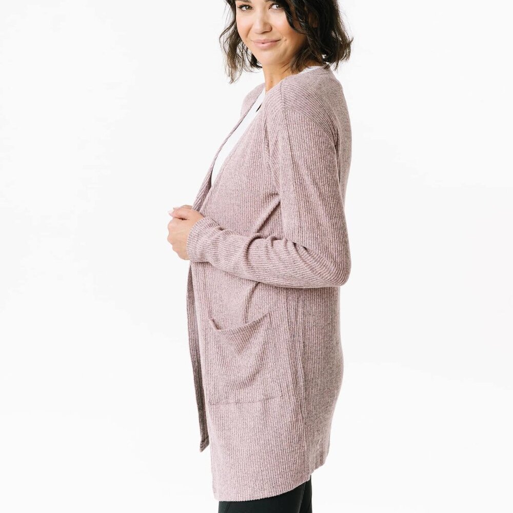 Pink Ash Lounge Boyfriend Ribbed Cardigan